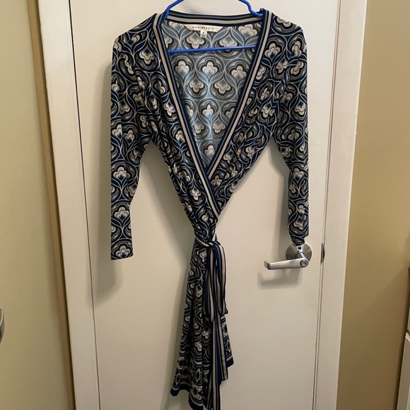 Max Studio Psychedelic Print 3/4 Sleeves Wrap Dress - Picture 1 of 6